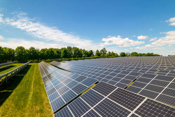 Modern solar panel installation